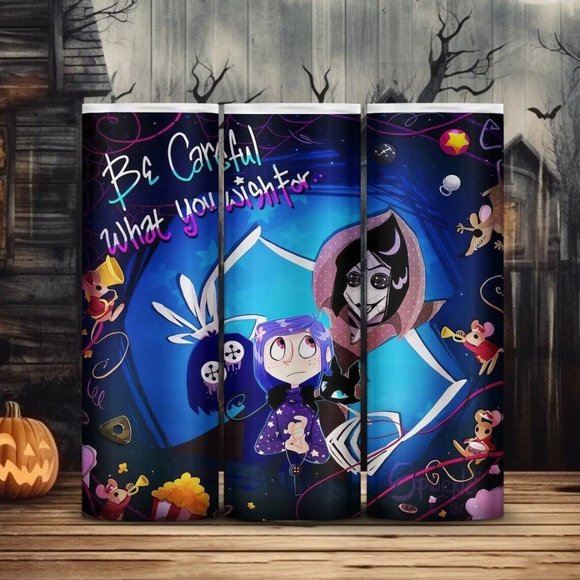 Handmade Other - Coraline Horror Movie Characters Halloween 20oz Skinny Stainless Steel Tumbler